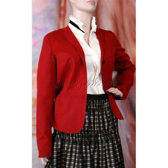 $3875 NWT JIL SANDER Super Soft Cashmere Red Cranberry Jacket 10 - Picture 3 of 7